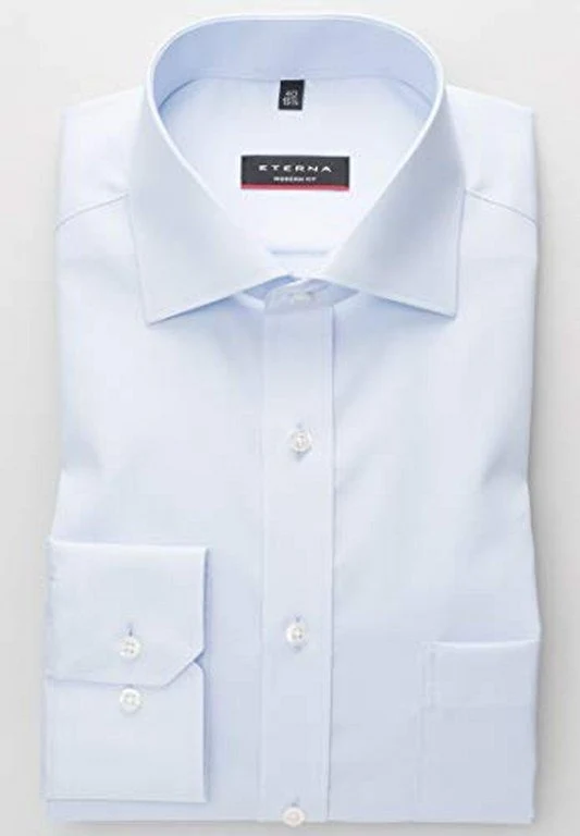 eterna Langarm Hemd Modern Fit Popeline unifarben