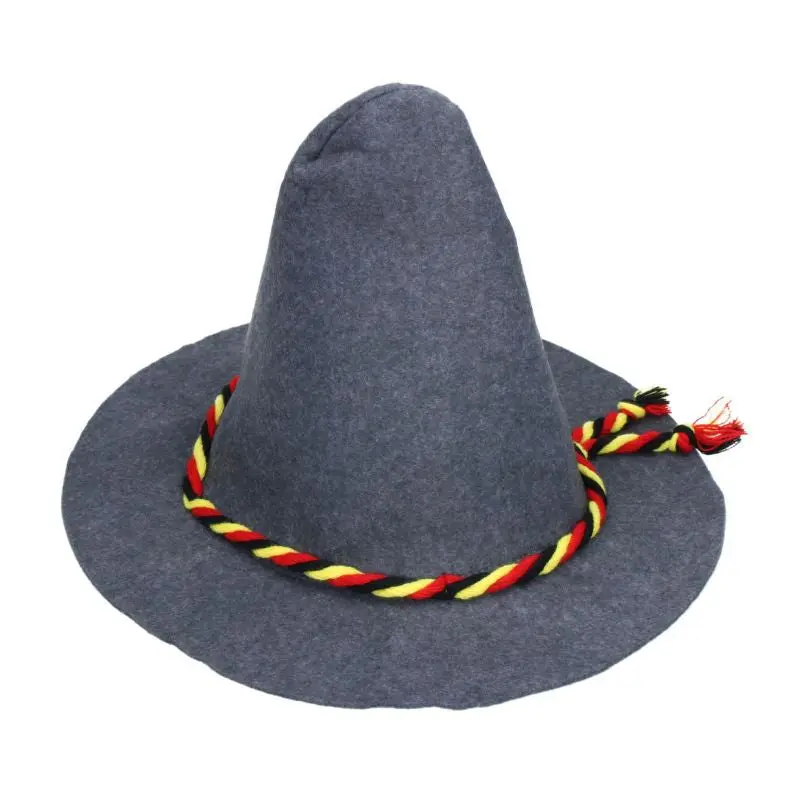 Traditioneller Filzhut Seppel - Grauer Hut mit Deutschland-Farben für Damen und Herren - Oktoberfest Accessoire