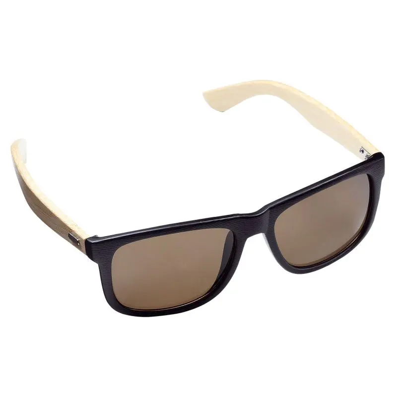 Bamboo Sonnenbrille - Schwarz/Braun, nachhaltige Bambusbügel, UV-Schutz