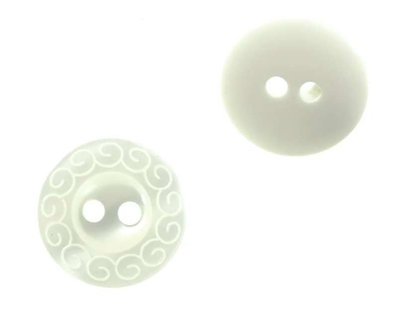 Blusenknopf mit Rand Muster Creme – Kunststoffknopf BL-73