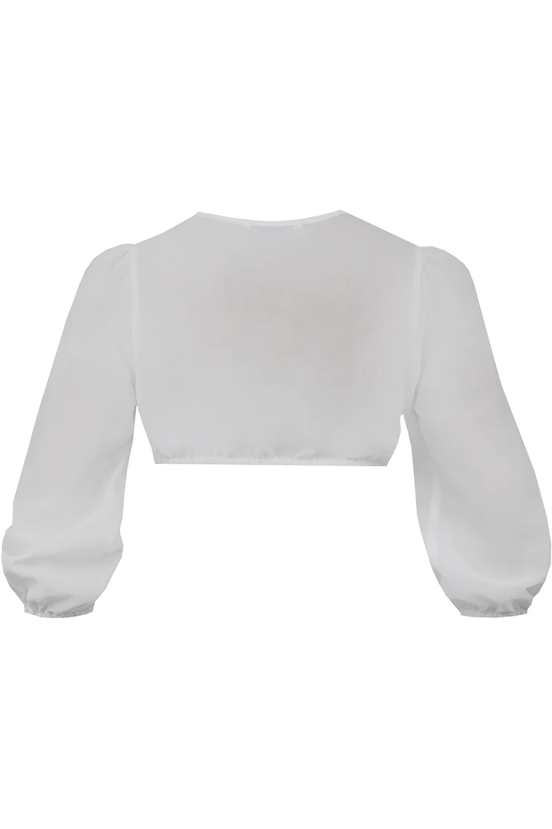 Dirndlbluse hochgeschlossen mit 3/4-Ärmel