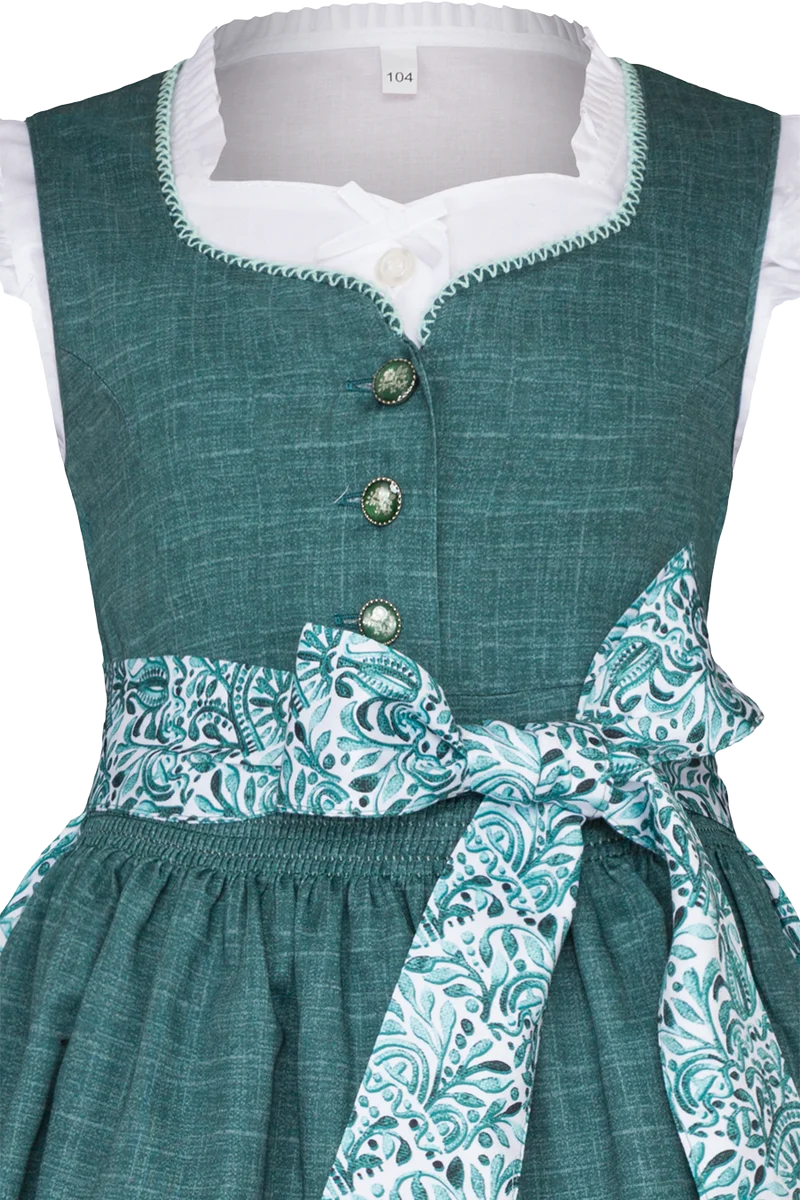 Kinder-Baumwolldirndl mit Flügelarm-Bluse