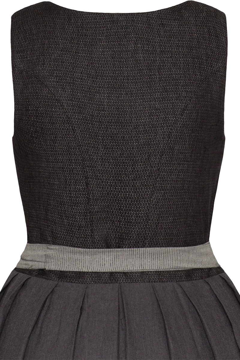 Midi-Leinendirndl mit eckigem Ausschnitt und Hakenverschluss