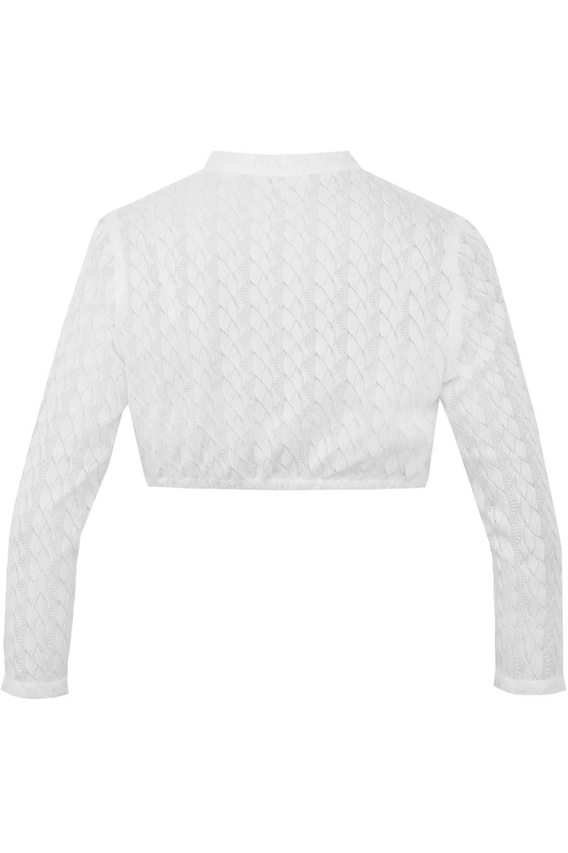 Dirndlbluse mit 3/4-Arm und V-Ausschnitt