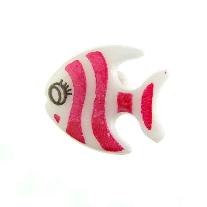 Kinderknopf Fisch Rot 17 mm – Kunststoffknopf KK-61-ROT