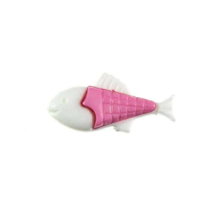 Kinderknopf Fisch Weiß 21 mm – Kunststoffknopf KK-151-WEISS-3