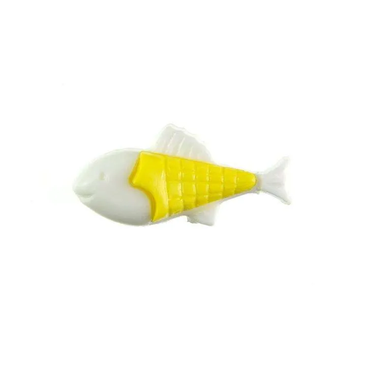 Kinderknopf Fisch Weiß 21 mm – Kunststoffknopf KK-151-WEISS-2