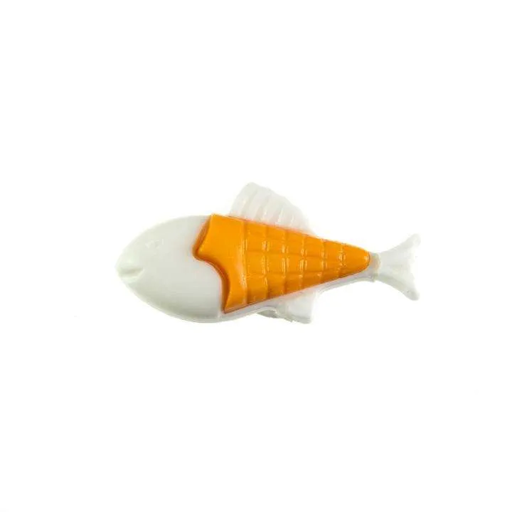 Kinderknopf Fisch Weiß 21 mm – Kunststoffknopf KK-151-WEISS-1