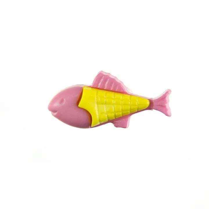Kinderknopf Fisch Rosa 21 mm – Kunststoffknopf KK-151-ROSA-1