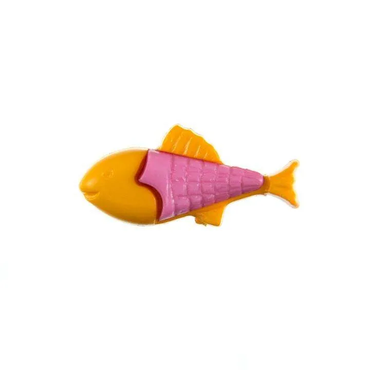 Kinderknopf Fisch Orange 21 mm – Kunststoffknopf KK-151-ORANGE-1