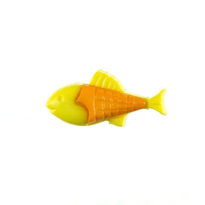 Kinderknopf Fisch Gelb 21 mm – Kunststoffknopf KK-151-GELB-3