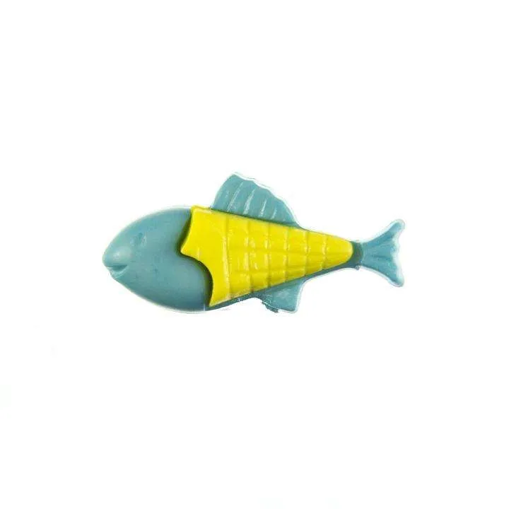 Kinderknopf Fisch Blau 21 mm – Kunststoffknopf KK-151-BLAU-2