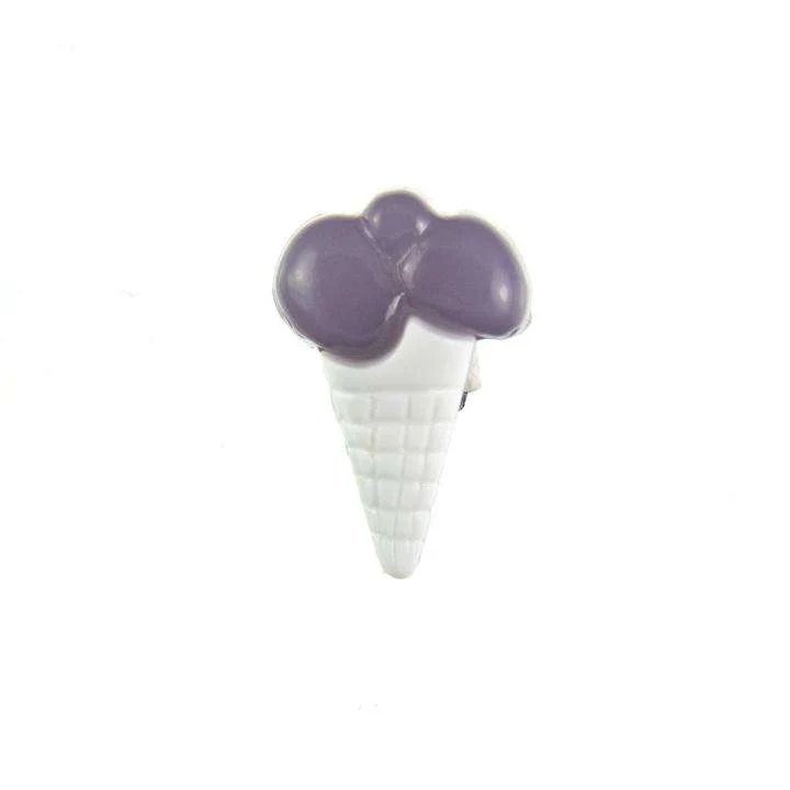 Kinderknopf Eistüte Weiß 18 mm – Kunststoffknopf KK-153-WEISS-4
