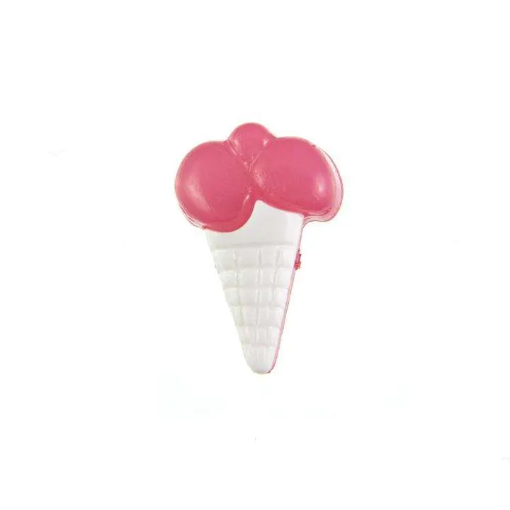 Kinderknopf Eistüte Weiß 18 mm – Kunststoffknopf KK-153-WEISS-3
