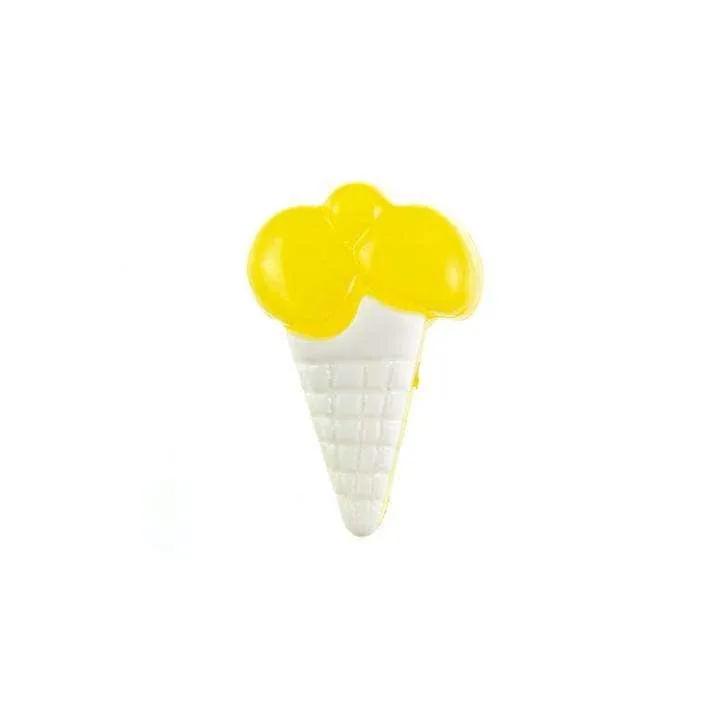 Kinderknopf Eistüte Weiß 18 mm – Kunststoffknopf KK-153-WEISS-2