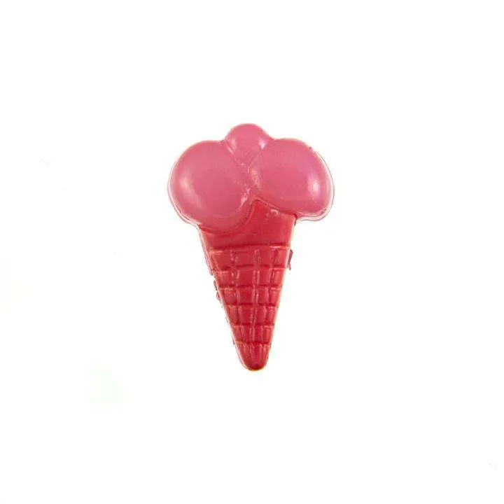 Kinderknopf Eistüte Rot 18 mm – Kunststoffknopf KK-153-ROT-3