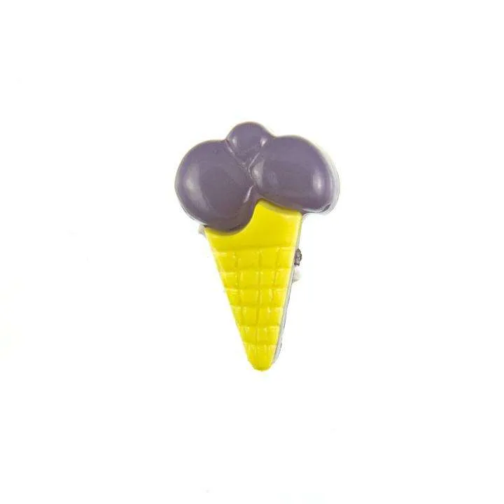 Kinderknopf Eistüte Gelb 18 mm – Kunststoffknopf KK-153-GELB-3