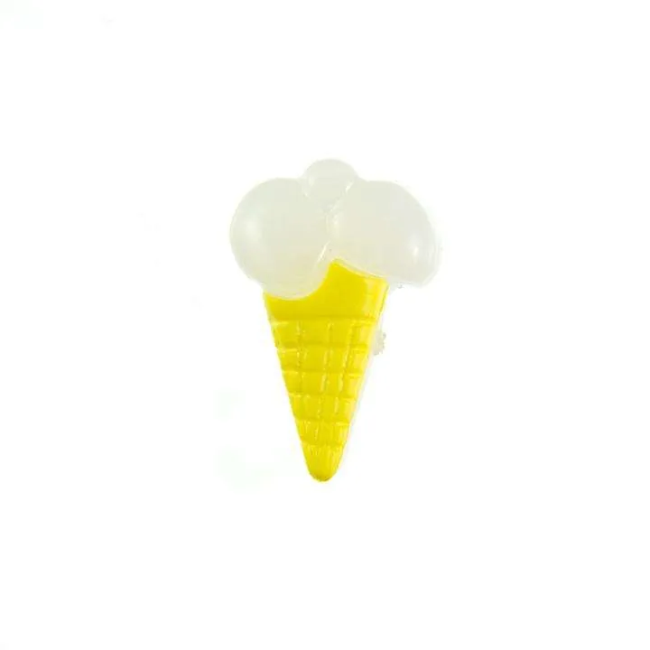 Kinderknopf Eistüte Gelb 18 mm – Kunststoffknopf KK-153-GELB-1