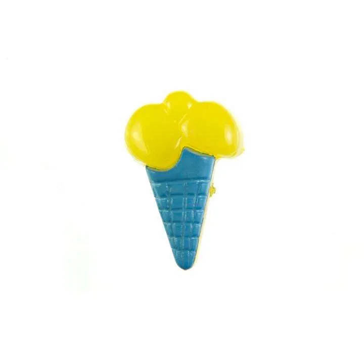 Kinderknopf Eistüte Blau 18 mm – Kunststoffknopf KK-153-BLAU-5
