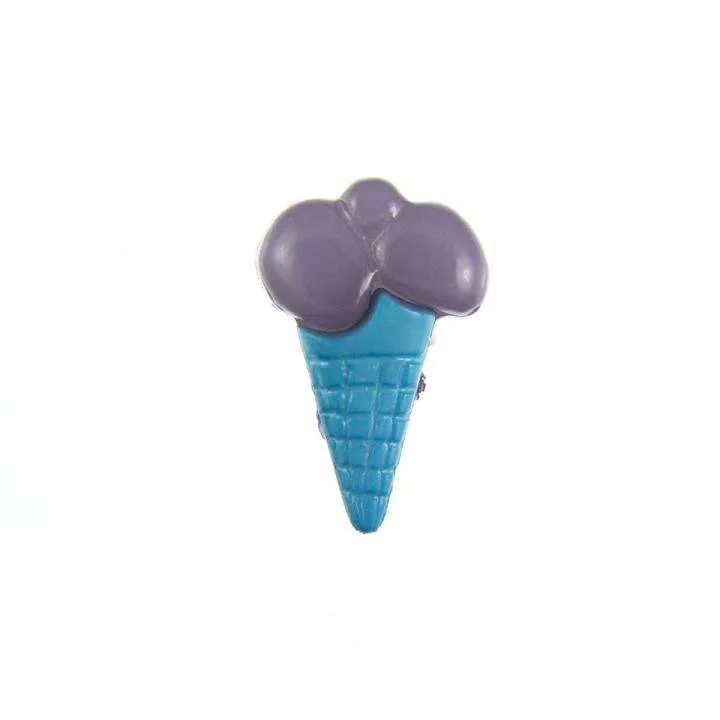 Kinderknopf Eistüte Blau 18 mm – Kunststoffknopf KK-153-BLAU-4