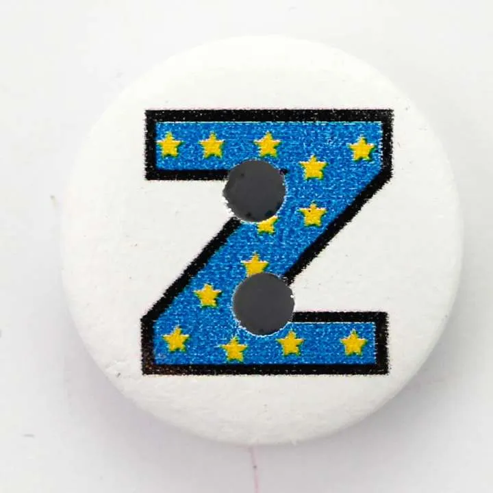 Holzknopf Weiß/Bunt 2-Loch – HK-41-Z