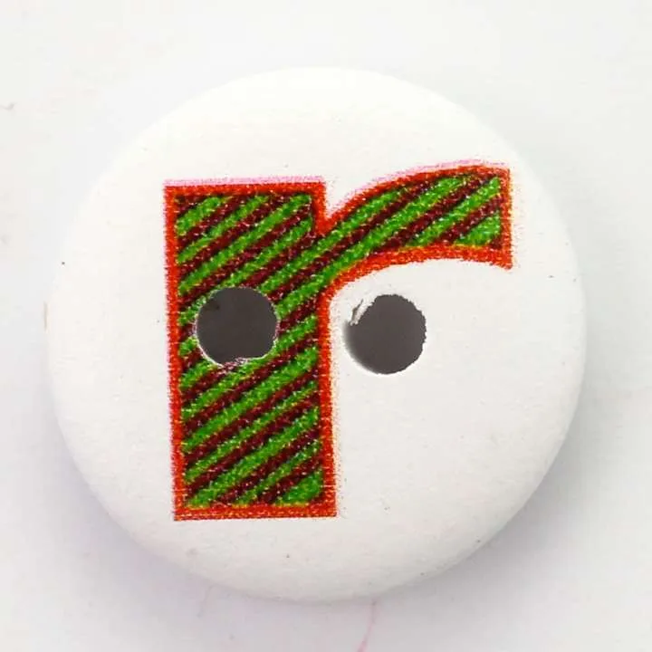 Holzknopf Weiß/Bunt 2-Loch – HK-41-R