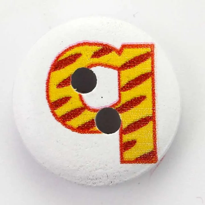Holzknopf Weiß/Bunt 2-Loch – HK-41-Q