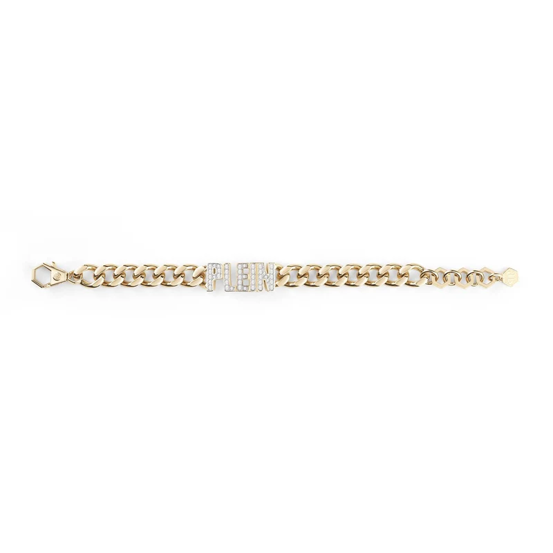 Philipp Plein Damen Kette Halskette Edelstahl IP Gold Lettering