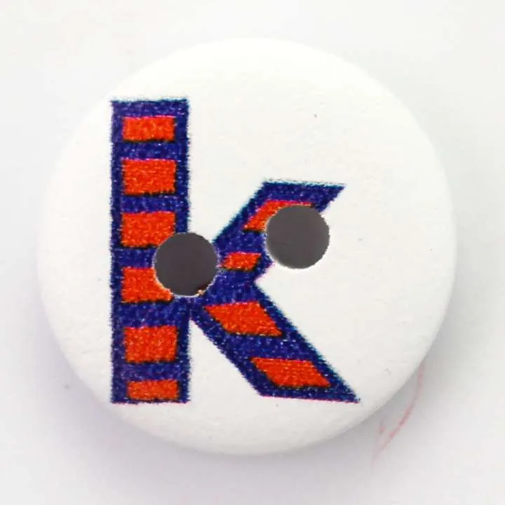 Holzknopf Weiß/Bunt 2-Loch – HK-41-K