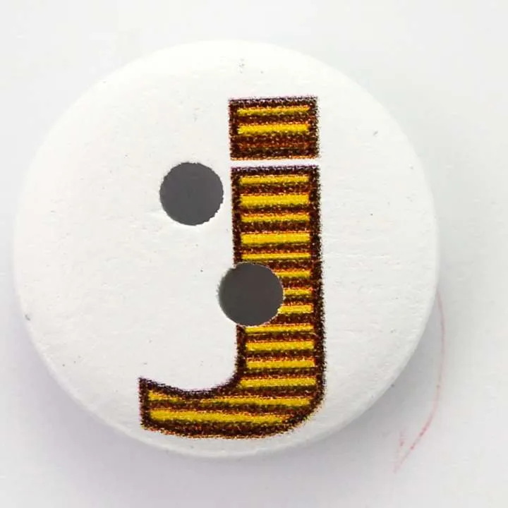 Holzknopf Weiß/Bunt 2-Loch – HK-41-J
