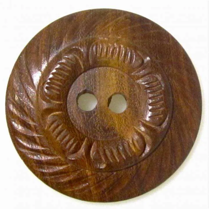 Holzknopf Blumen Braun 2-Loch – HK-415