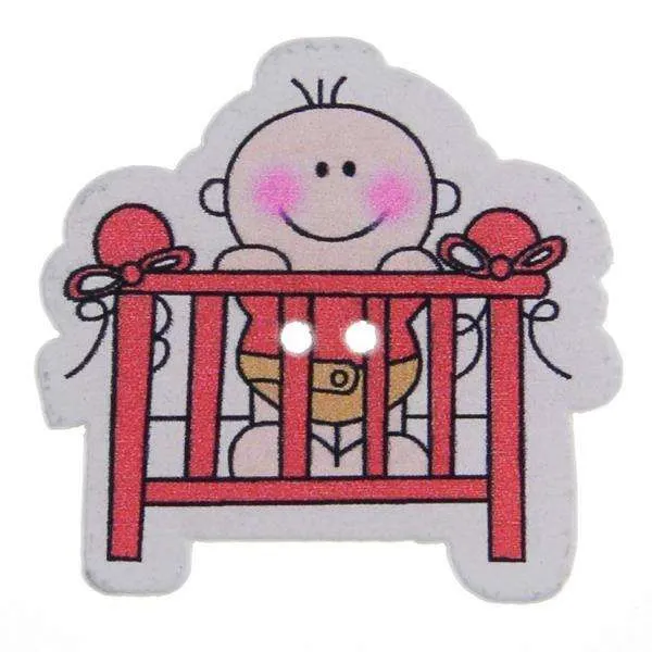Kinderknopf Baby Rot 32 mm – Holzknopf KK-92-ROT