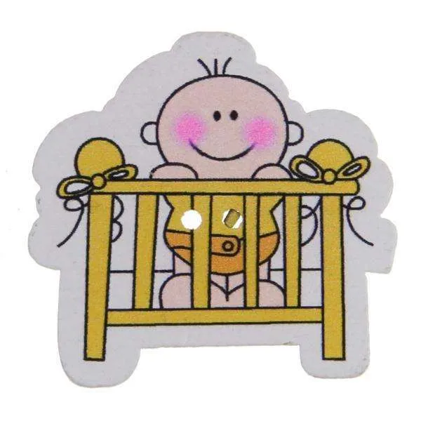 Kinderknopf Baby Gelb 32 mm – Holzknopf KK-92-GELB