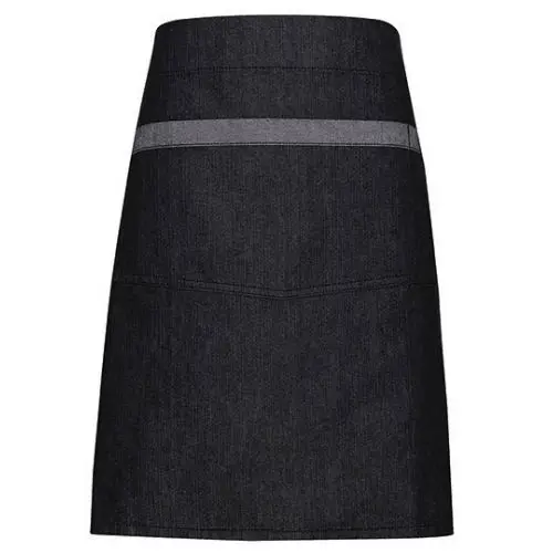 Domain Style - Zweifarbige Jeans-Schürze mit Kontrastbund, robust und stilvoll