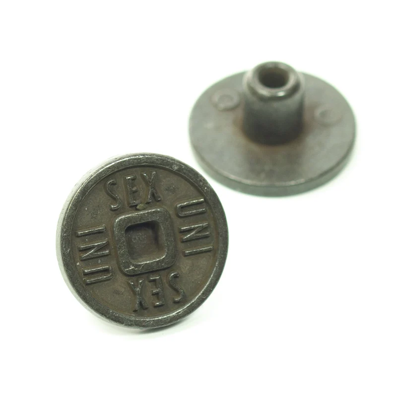 Jeansknopf Uni Altsilberfarben – Metallknopf NJ-6