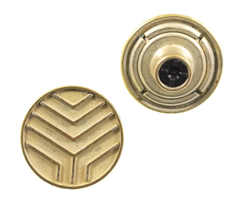 Jeansknopf Streifen Ornament Silber Messing – Metallknopf NJ-61
