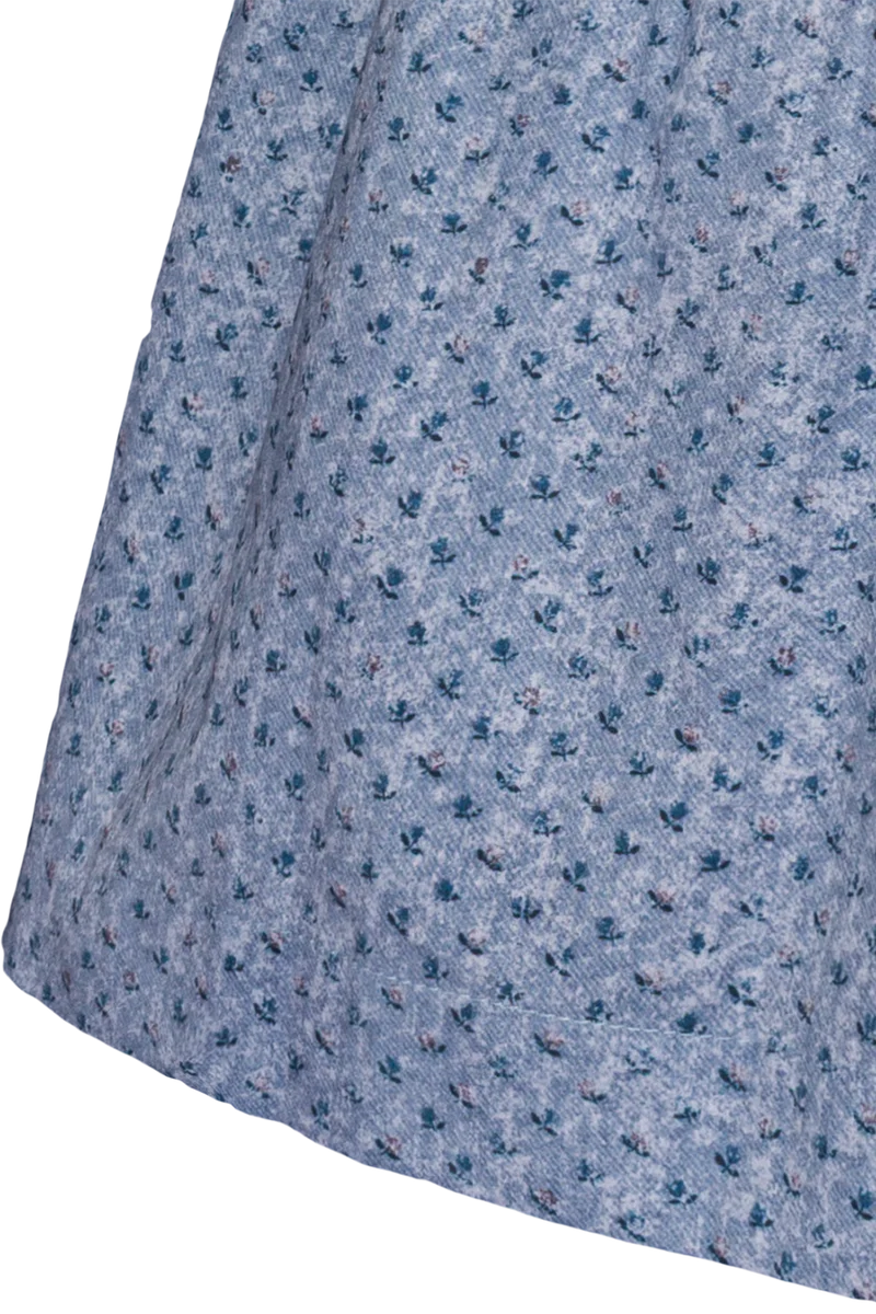Kinderdirndl aus Baumwolle mit Blumenmuster - salzburger blau