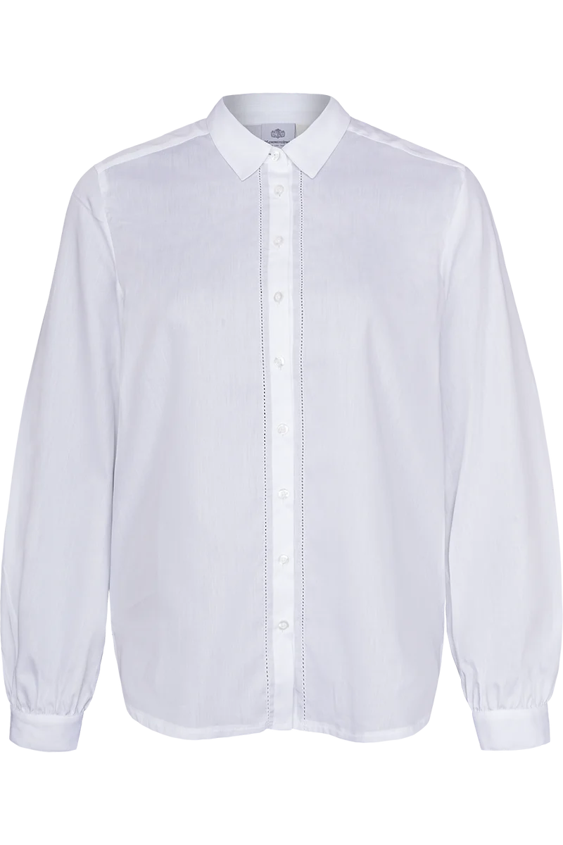 Damen Trachtenbluse klassisch aus Baumwolle - weiß