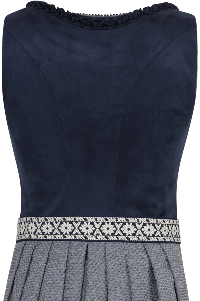 Midi-Dirndl mit Herz-Ausschnitt und Froschgoscherl - midnight denim