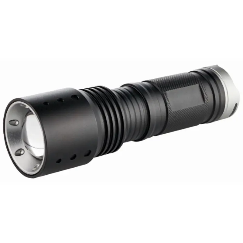 Metmaxx LED MegaBeam PowerFocus10W Taschenlampe in Schwarz-Silber – Ultra Stark