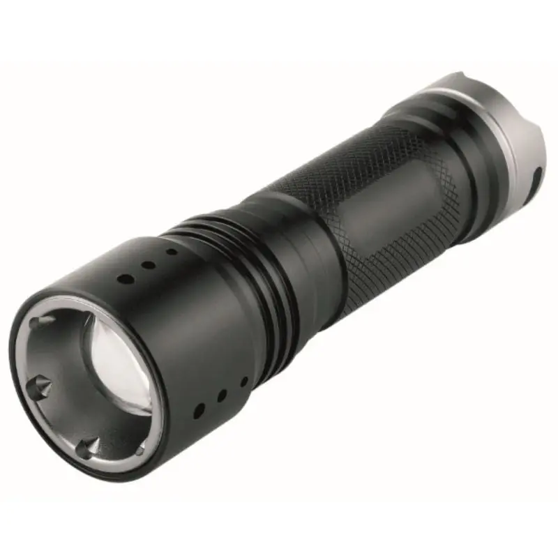 Metmaxx LED MegaBeam Taschenlampe PowerFocus5Watt - Schwarz-Silber, ultrahell und langlebig