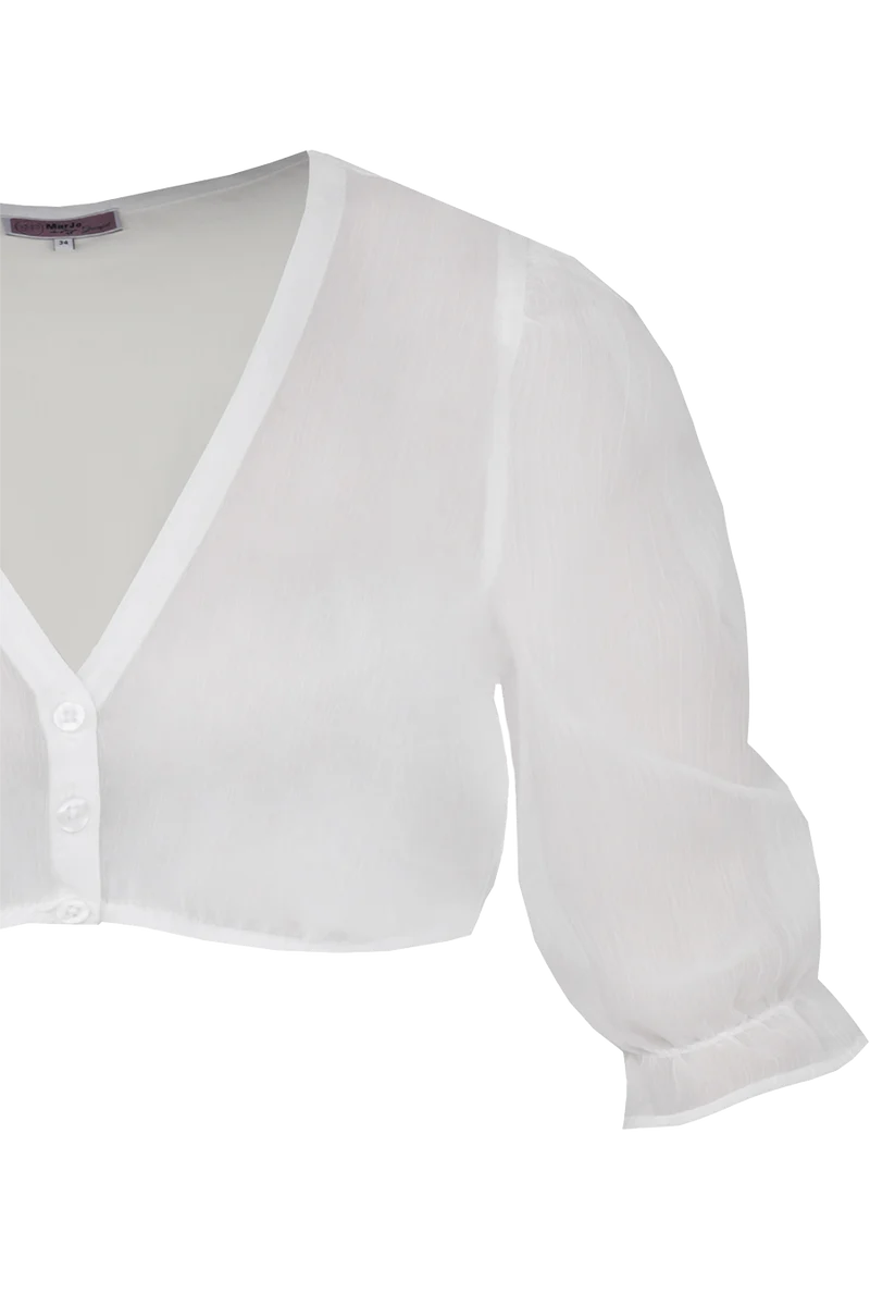Dirndlbluse aus Chiffon mit Puffärmel