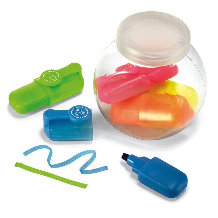 5 Textmarker im Behälter