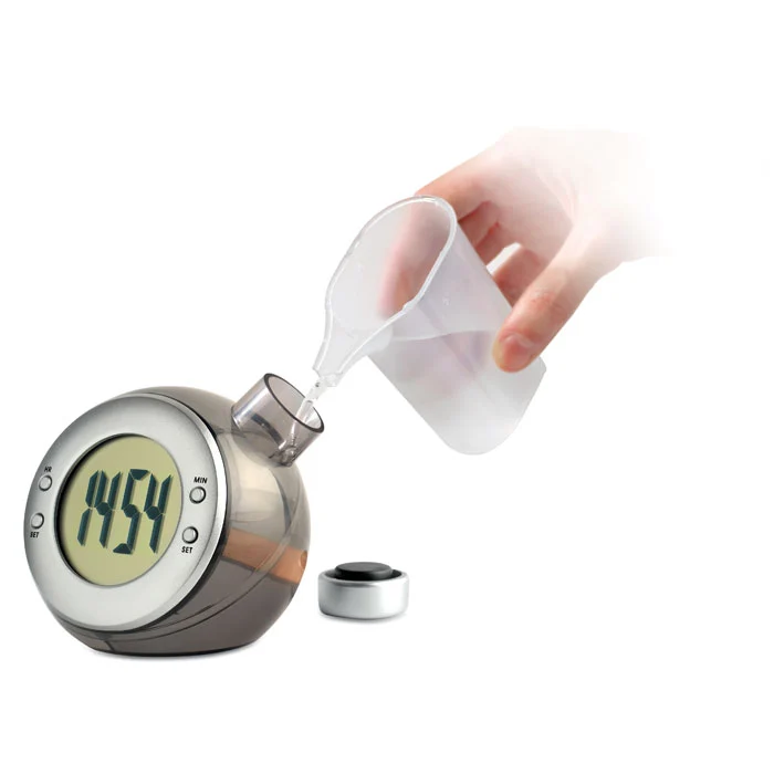 Wasserbetriebene LCD-Tischuhr