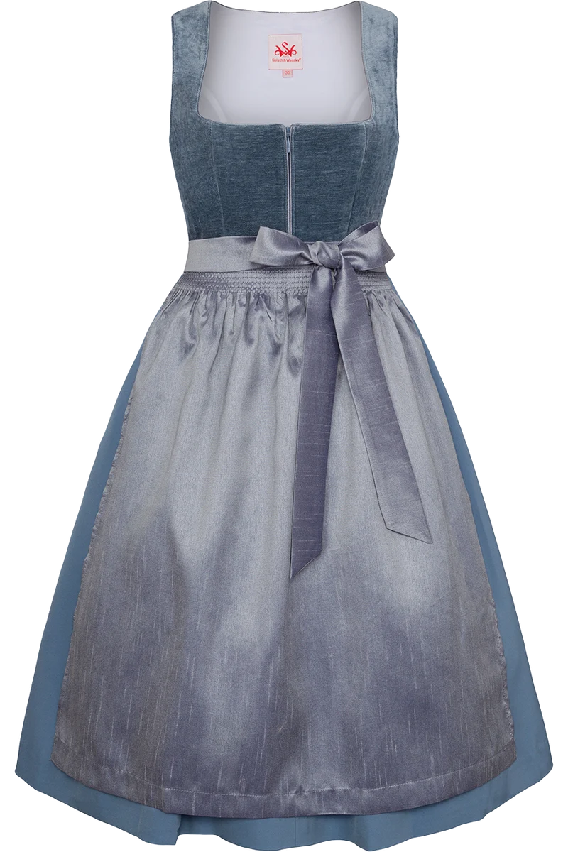 Mittellanges Samtdirndl 70cm mit Stretch