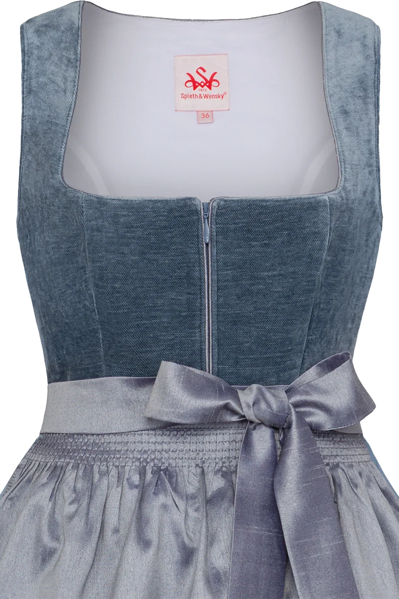 Mittellanges Samtdirndl 70cm mit Stretch