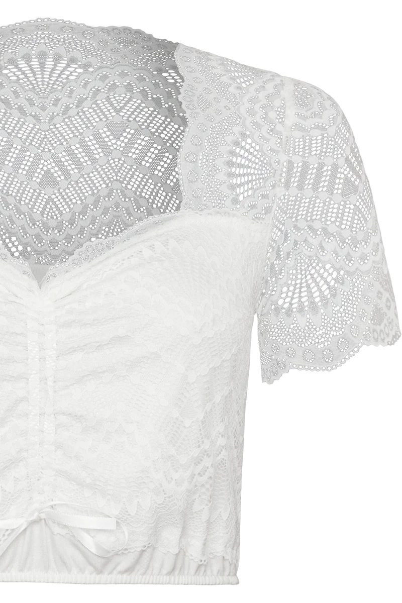 Elastische Dirndlbluse aus Spitze