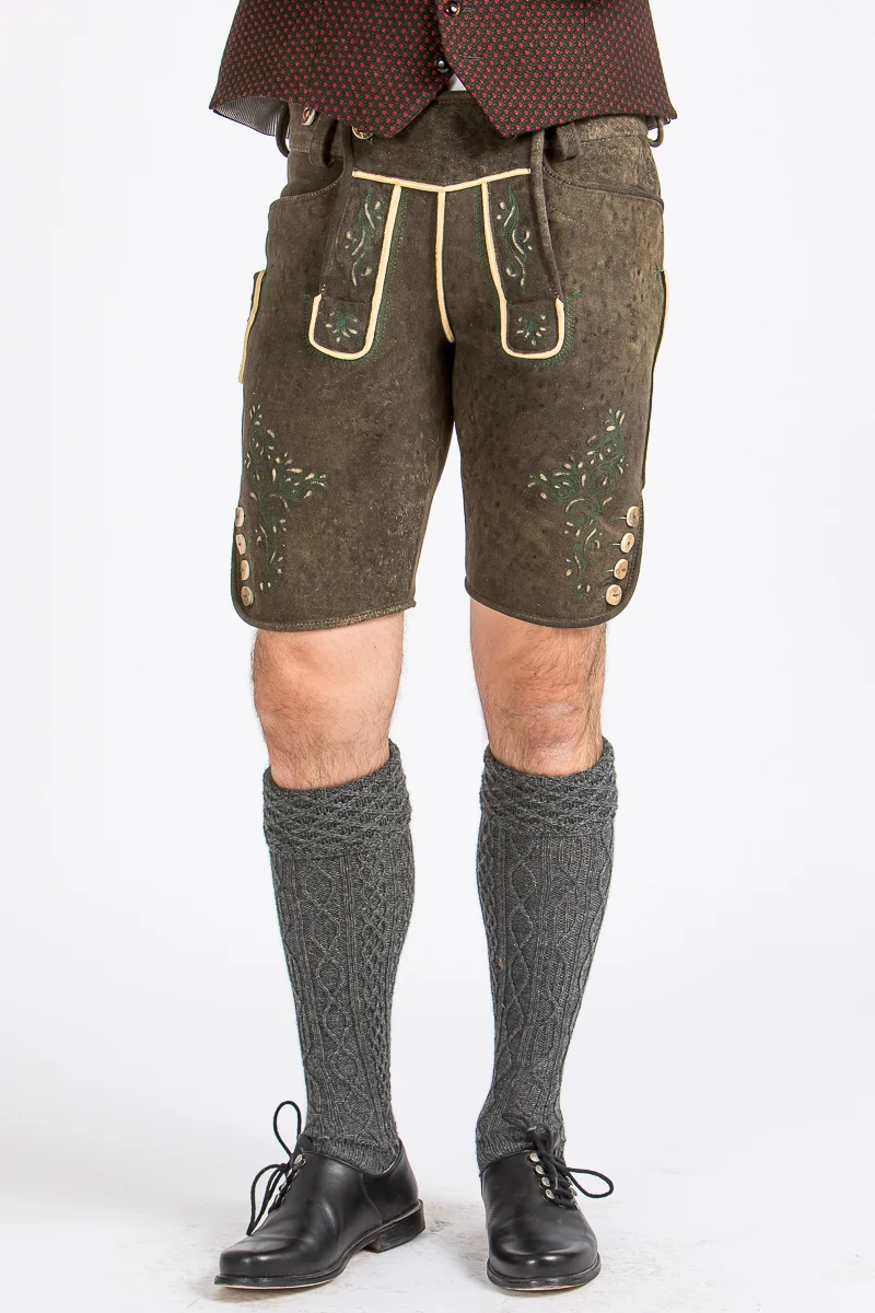 Kurze Beckert Hirschlederhose Maximus nussbaum