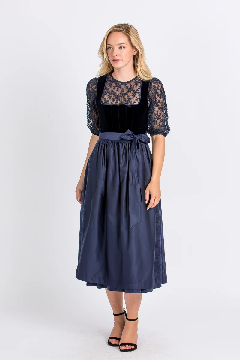 Madame Marie Samtdirndl Noctuna blau