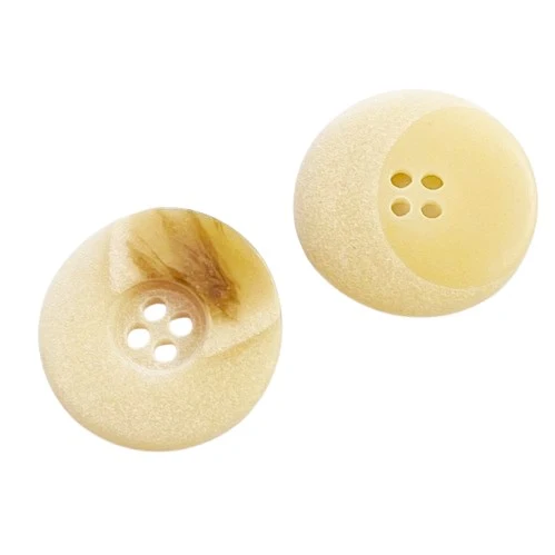 Eleganter Knopf 4-Loch Beige – Hornimitatknopf KM-5